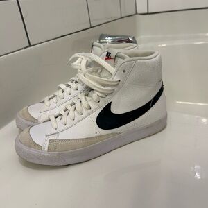 Nike White and Black High-Top Sneakers